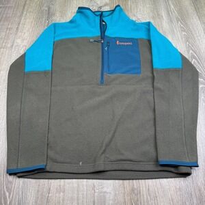 Cotopaxi Mens Mineral Blue & Iron Abrazo 1/2 Zip Fleece Pullover Jacket Size L